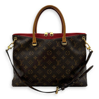 Louis Vuitton Pallas Top Handle Bag Brown in Monogram Coated Canvas, Gold hardware_11