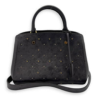 Louis Vuitton Montaigne Top Handle Bag BB Grey in Empreinte Leather, Gold hardware_12