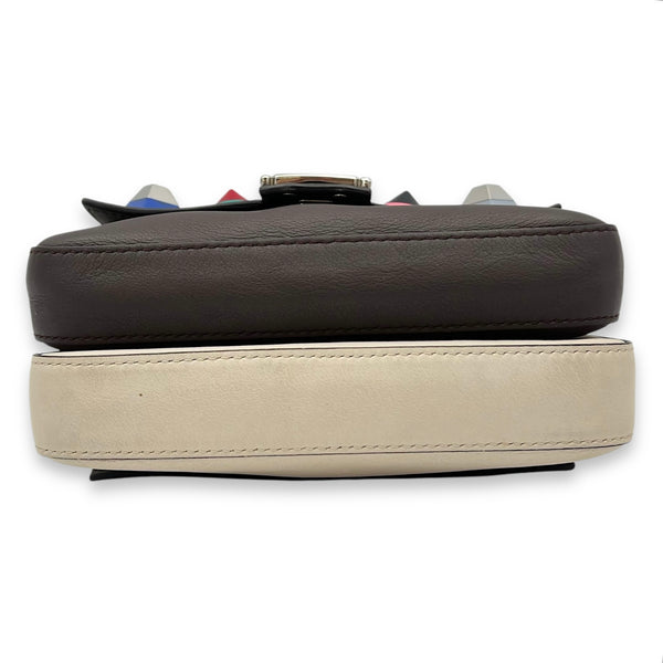 Fendi Double Baguette Crossbody Bag Multi-colour in Calfskin, Silver hardware_4