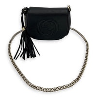 Gucci Soho Crossbody Bag Black in Calfskin, Gold hardware_4