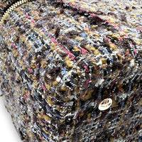 Chanel Vanity Case Wood Multi-colour Top Handle Bag in Tweed, Gold hardware_12