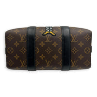 Louis Vuitton Keepall Virgil Abloh Top Handle Bag Brown in Monogram Coated Canvas, Gold hardware_5
