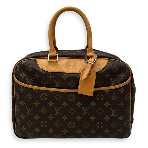 Louis Vuitton Deauville  Brown Top handle Bag in Monogram Coated Canvas, Gold hardware_1