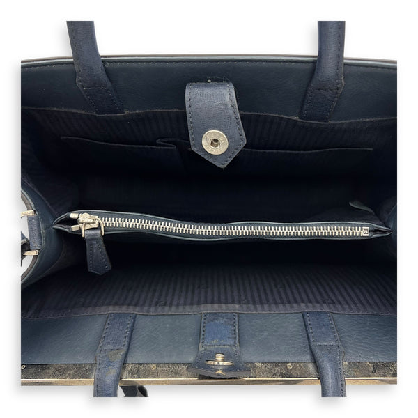 Fendi 2Jours Top Handle Bag Blue in Calfskin, Silver hardware_6