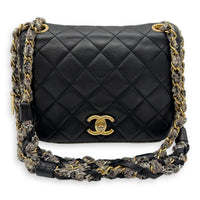 Chanel CC Crossbody Bag Black in Calfskin, Mixed hardware_12