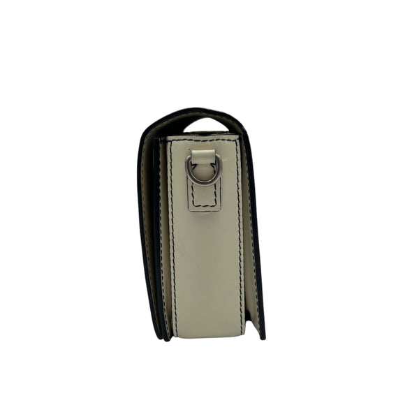 J'adior White Crossbody Bag in Calfskin, Silver hardware