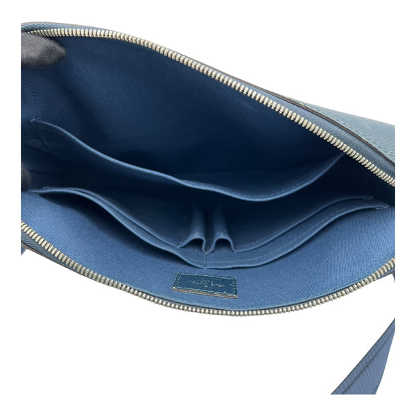 Louis Vuitton Grigori Messenger PM Blue in Taiga Leather, Silver hardware_6