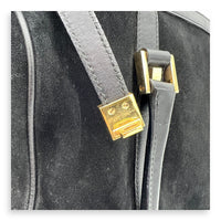 Gucci Boston Top Handle Bag Black in Suede Leather, Gold hardware_12