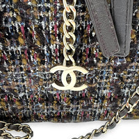 Chanel Vanity Case Wood Multi-colour Top Handle Bag in Tweed, Gold hardware_15