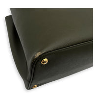 Prada Double Top Handle Bag Green in Saffiano Leather, Gold hardware_11