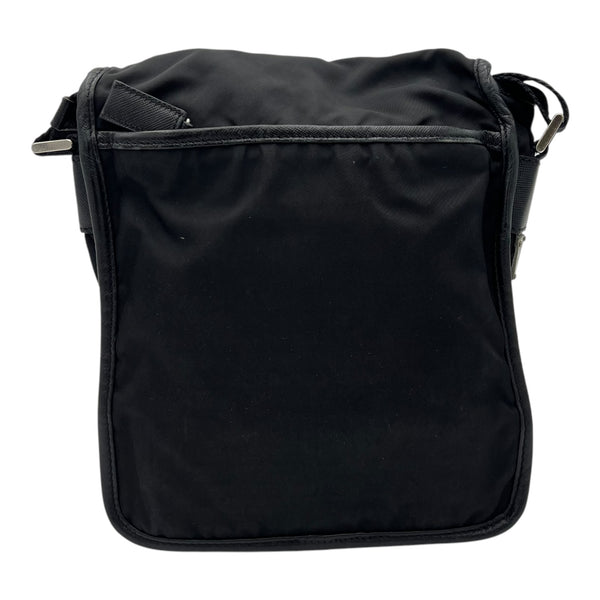Prada Logo Crossbody Bag Black in Nylon, Silver hardware_2