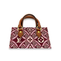 Since 1854 Sac Plat Petite Red Top Handle Bag in Canvas, Gold hardware