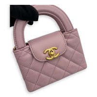 Chanel Kelly Top Handle Bag Nano Pink in Calfskin, Gold hardware_7