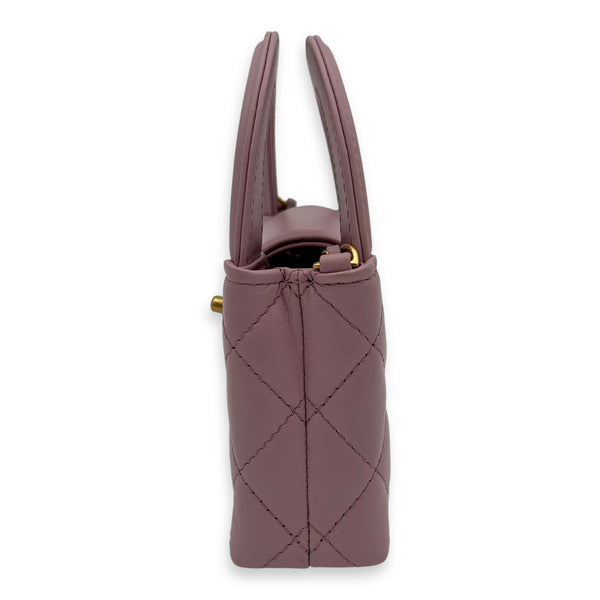 Chanel Kelly Top Handle Bag Nano Pink in Calfskin, Gold hardware_4