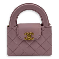 Chanel Kelly Top Handle Bag Nano Pink in Calfskin, Gold hardware_1