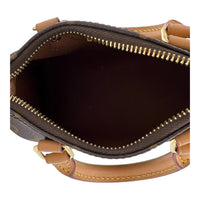 Louis Vuitton Speedy Crossbody Bag Nano Brown in Monogram Coated Canvas, Gold hardware_6