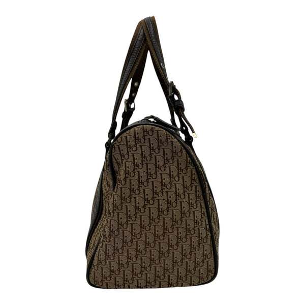 Christian Dior Trotteur Shoulder Bag Brown in Canvas, Silver hardware_3