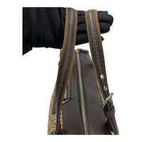 Christian Dior Trotteur Shoulder Bag Brown in Canvas, Silver hardware_8