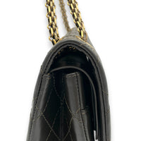 2.55 Brown Shoulder Bag in Calfskin, Gold hardware