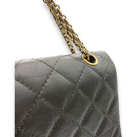 2.55 Brown Shoulder Bag in Calfskin, Gold hardware