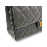 2.55 Brown Shoulder Bag in Calfskin, Gold hardware
