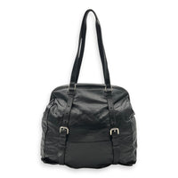 Prada Frame Shoulder Bag Black in Calfskin, Silver hardware_2