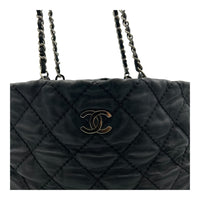 Chanel Wild stitch  Tote Bag Blue in Linen, Silver hardware_8