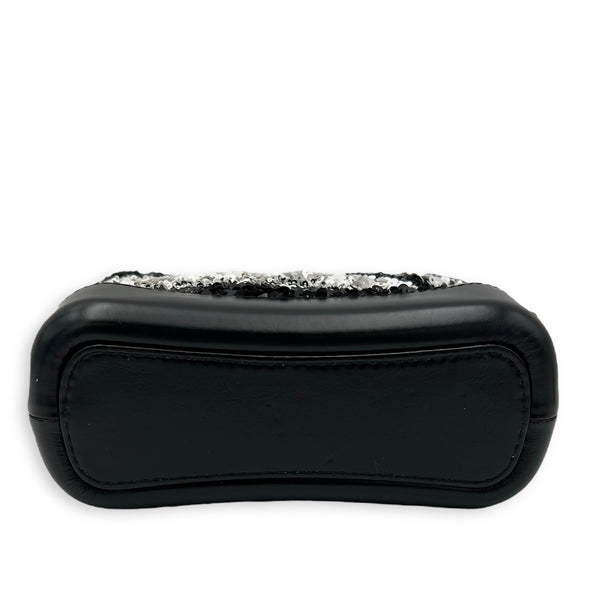Chanel Gabrielle Small Black - White Shoulder Bag in Sequins, Gold hardware_5