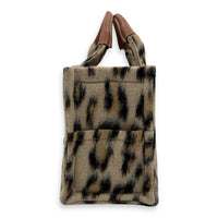Celine Cabas Small Brown Tote Bag in Wool, Gold hardware_3