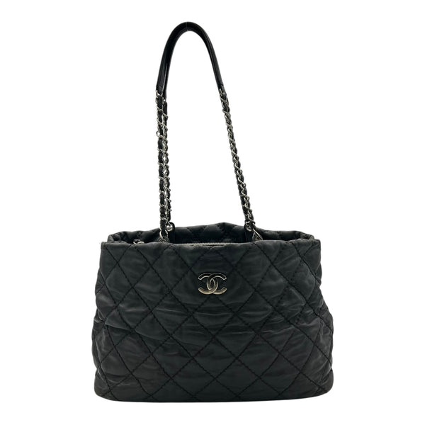 Chanel Wild stitch  Tote Bag Blue in Linen, Silver hardware_1