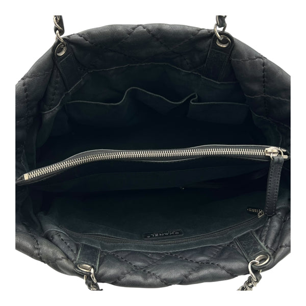 Chanel Wild stitch  Tote Bag Blue in Linen, Silver hardware_6