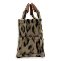 Celine Cabas Small Brown Tote Bag in Wool, Gold hardware_4