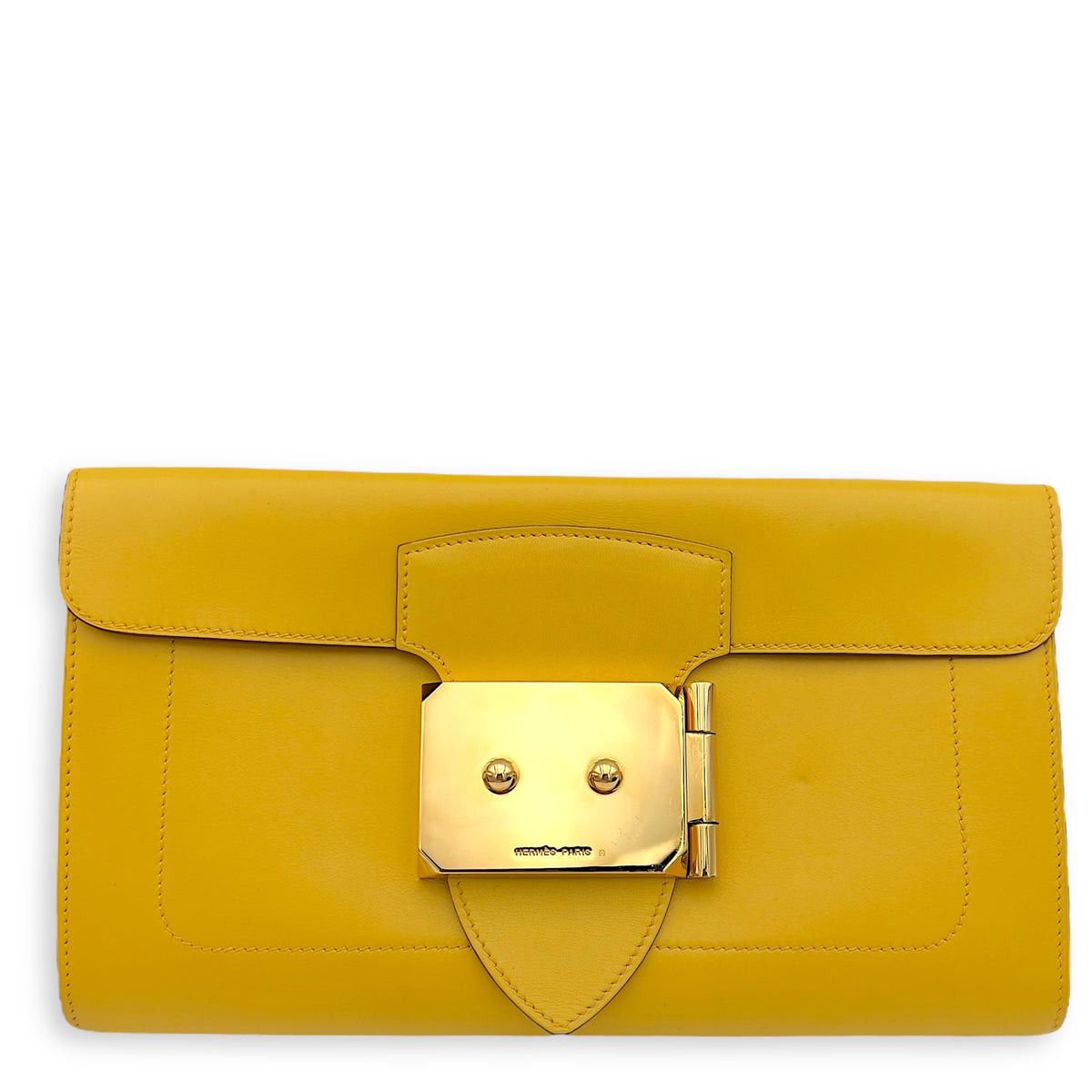 Hermès Goodlock Soleil Clutch in Swift, Gold hardware_1