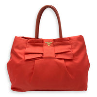 Prada Bow Salmon Top Handle Bag in Nylon, Gold hardware_1