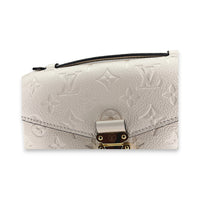 Metis East West Beige Crossbody Bag in Monogram Empreinte Leather, Gold hardware
