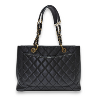 GST GM Black Tote Bag in Caviar Leather, Gold hardware