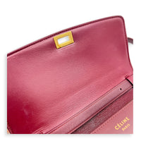 Box Medium Maroon Shoulder Bag in Calfskin, Gold hardware