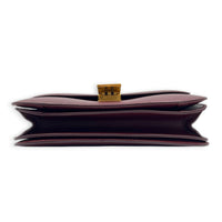 Box Medium Maroon Shoulder Bag in Calfskin, Gold hardware