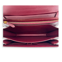 Box Medium Maroon Shoulder Bag in Calfskin, Gold hardware