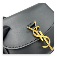 Kaia Crossbody Bag Black in Calfskin, Gold hardware