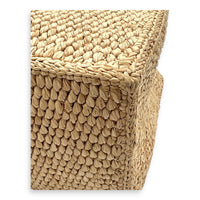 Triomphe Tote Bag Brown in Raffia, Gold hardware