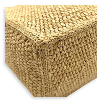 Triomphe Tote Bag Brown in Raffia, Gold hardware