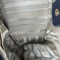 Accordion Shoulder Bag Blue in Denim, Silver hardware