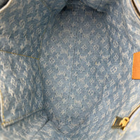 Let Go Tote Bag Blue in Denim, Gold hardware