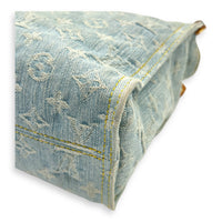 Let Go Tote Bag Blue in Denim, Gold hardware