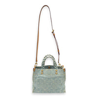 Let Go Tote Bag Blue in Denim, Gold hardware