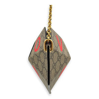 Supreme Heart Love Chain Shoulder Bag Beige in Coated Canvas, Gold hardware