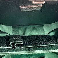 Kisslock Shoulder Bag Green in Python Leather, Silver hardware