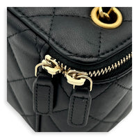 CC Vanity Bag Mini Black in Lambskin, Gold hardware