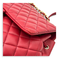 Urban Spirit Backpack Red in Lambskin, Gold hardware